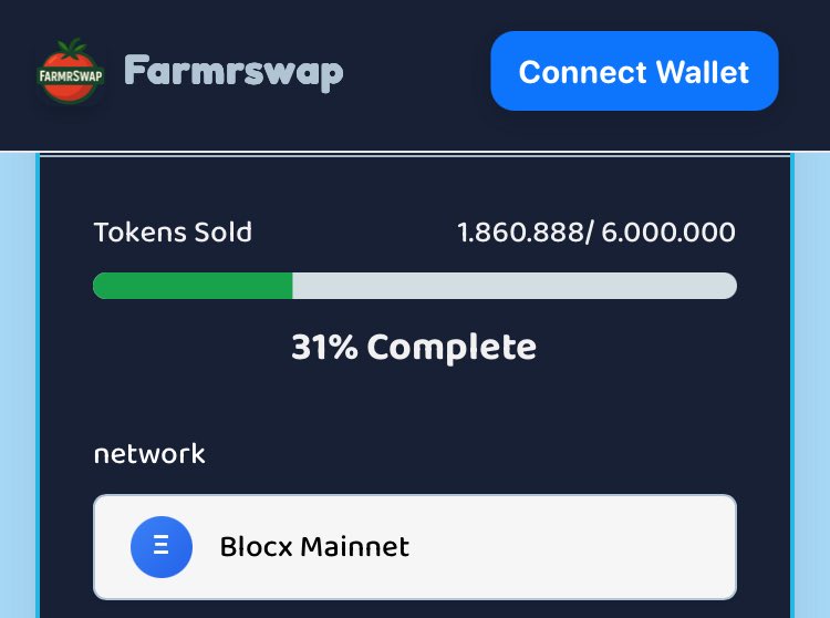 GM Farmrs and Blocxers !! Ready for the final presale sprint ? Still bought some cheap blocx this morning for topping up the farmr in the final day of the presale ! 
Don’t miss out folks !
🟦 On BLOCX Mainnet. Join directly via: presale.farmrswap.farm