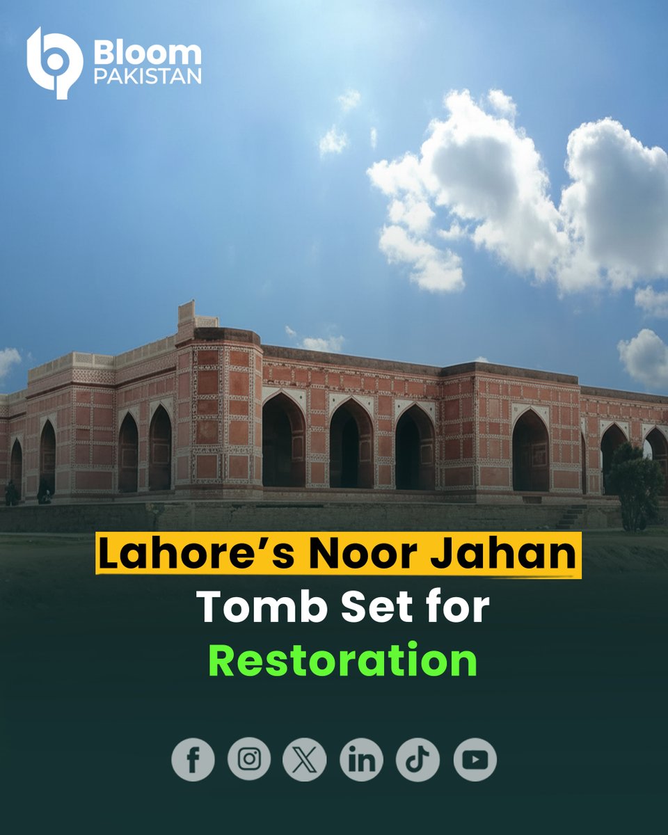 bloom_pakistan's tweet image. Noor Jahan’s 400-year-old tomb in Lahore to be restored under a Rs. 150 million plan, aiming to protect history and boost cultural tourism.

Read More  bloompakistan.com/lahores-noor-j…

#NoorJahanTomb #LahoreHeritage #MughalArchitecture