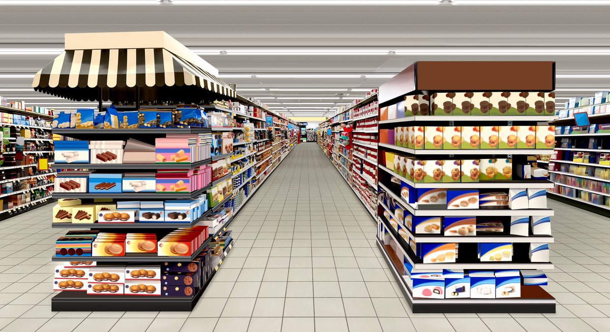 ReciklerkoCans's tweet image. Supermarket aisle filled with neatly stacked shelves of sweets, chocolates, and biscuits in colorful brandless packaging..

stock.adobe.com/contributor/21…

#RetailDesign #ShelfDisplay #SupermarketAisle #BrandlessMockup #Merchandising #PackagingDesign #StoreLayout #VisualMerchandising