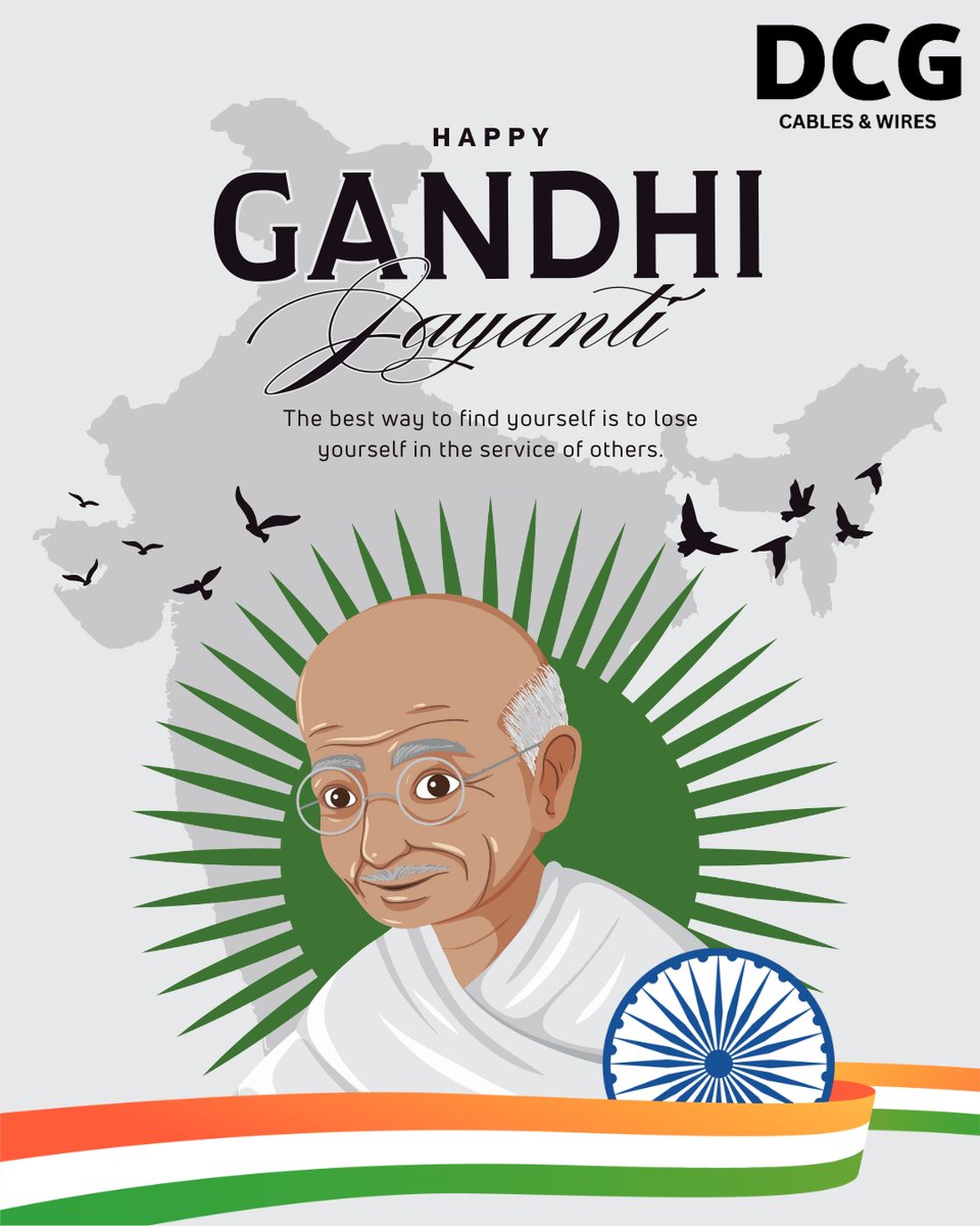 DCGCables's tweet image. May the ideals of truth and non-violence always guide us. Wishing everyone a meaningful Gandhi Jayanti from DCG Cables &amp;amp; Wires Limited. #GandhiJayanti #Dcgcables