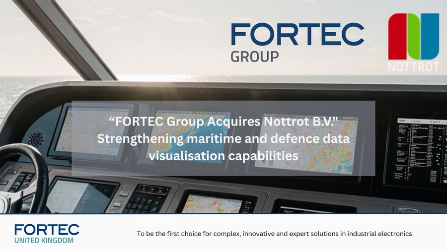 FORTEC Group has acquired Nottrot B.V., expanding into the maritime market and strengthening its defence offering.   A strategic move to advance rugged data visualisation solutions across Europe.  #MaritimeTech #DefenceDisplays #FORTECGroup #Nottrot #DataVisualisation