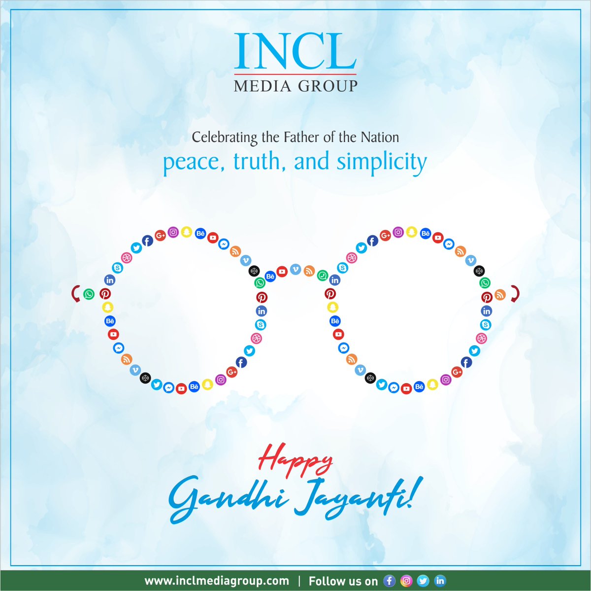 INCLGROUP's tweet image. On Gandhi Jayanti, we are reminded that Truth is the most powerful communication strategy. At INCL, our 360-degree approach is built on the same foundation: Integrity to our clients, and Clarity in every message. We cut through the noise with honesty.

#GandhiJayanti #Satyagraha
