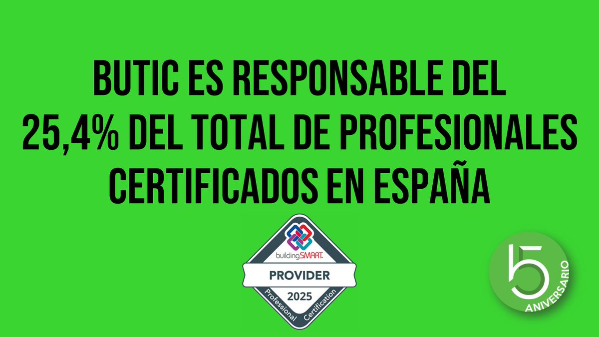 buticSchool's tweet image. 🎉 9 meses como Centro Homologado líder en certificaciones #BIM por #buildingSMART!

📈 297 profesionales certificados en 4 años en Europa y América
🎯 4x la media nacional 297 vs 75
📣 Representamos el 25,4% de todas las certificaciones BIM en 🇪🇸

¿Eres profesional? ¿Empresa? 👇