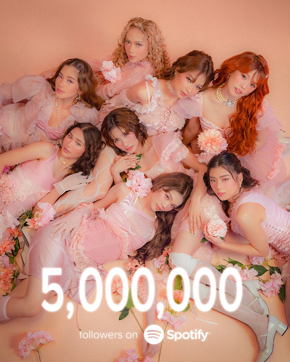 StarMusicPH's tweet photo. Kinikilig dahil naka 5 MILLION followers na ang @bini_ph on @spotify! Congratulations to our girls! 🥳

Stay tuned for their upcoming single, ‘First Luv’ dropping tonight, October 2 at 9PM PHT! 
🔗https://t.co/W1WpRrBdiF

#BINI #BINI_FirstLuv https://t.co/ByvTBiOhn6