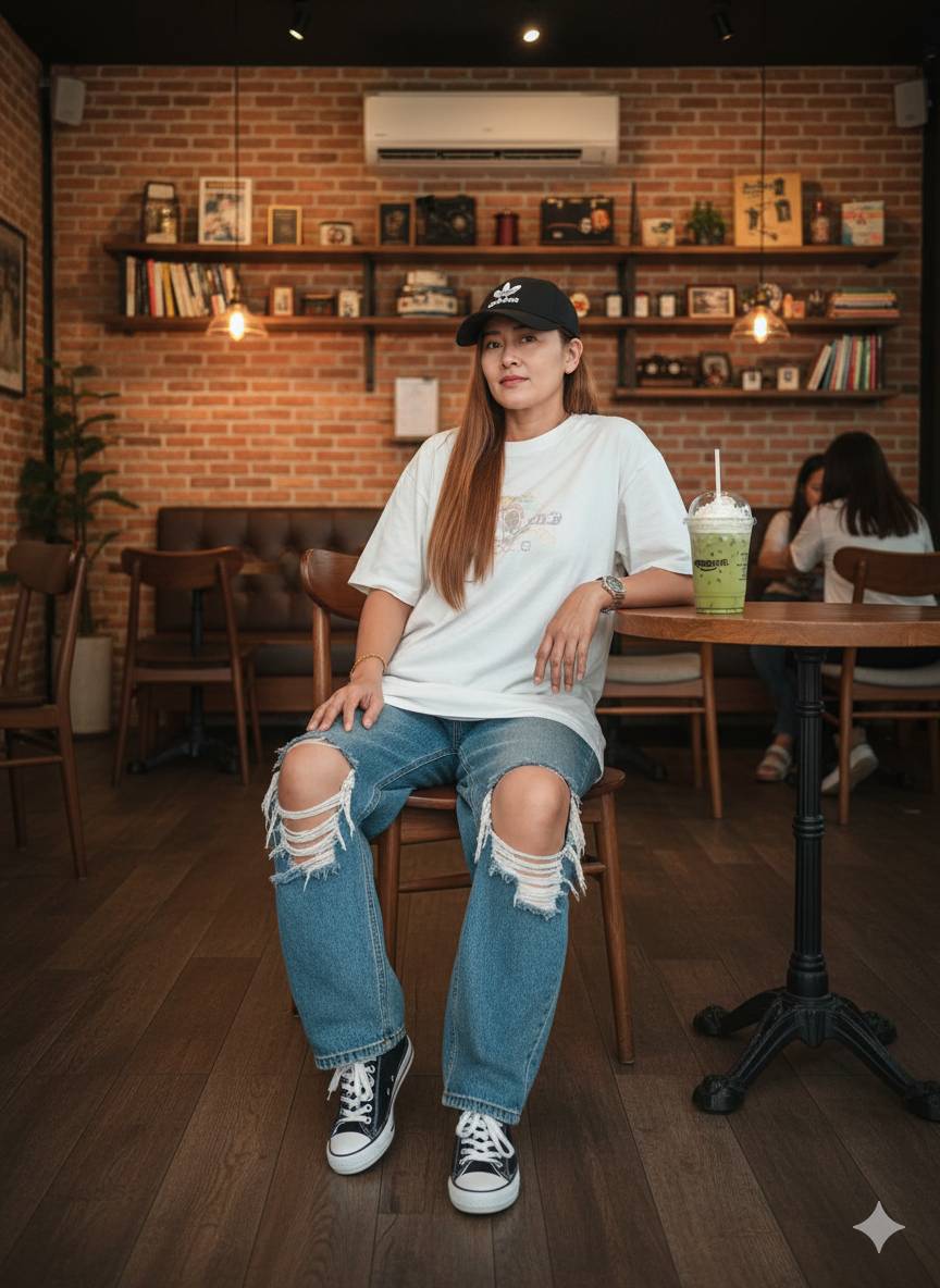 nualklay's tweet photo. ถ้าจิตใจห่อเหี่ยว ลองสั่งชาเขียวมาเยียวยา #แม่รุ่งจร้าา #ยามบ่าย #ภาพจากAI https://t.co/8ZZ6rZxLG1