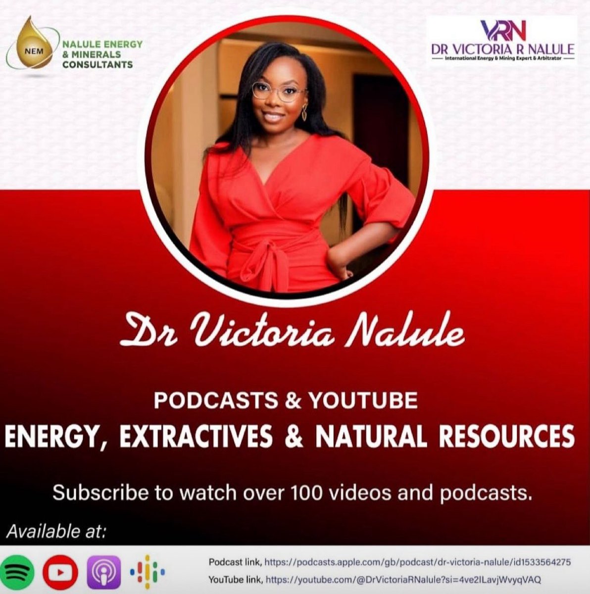 Access a wealth of knowledge on energy, mining, and natural resources—free of charge—from Dr Victoria R Nalule, MCIArb. Explore her YouTube videos, listen to her podcasts, and delve into her published books and journal articles.

YouTube Channel link, lnkd.in/ei_hncgG