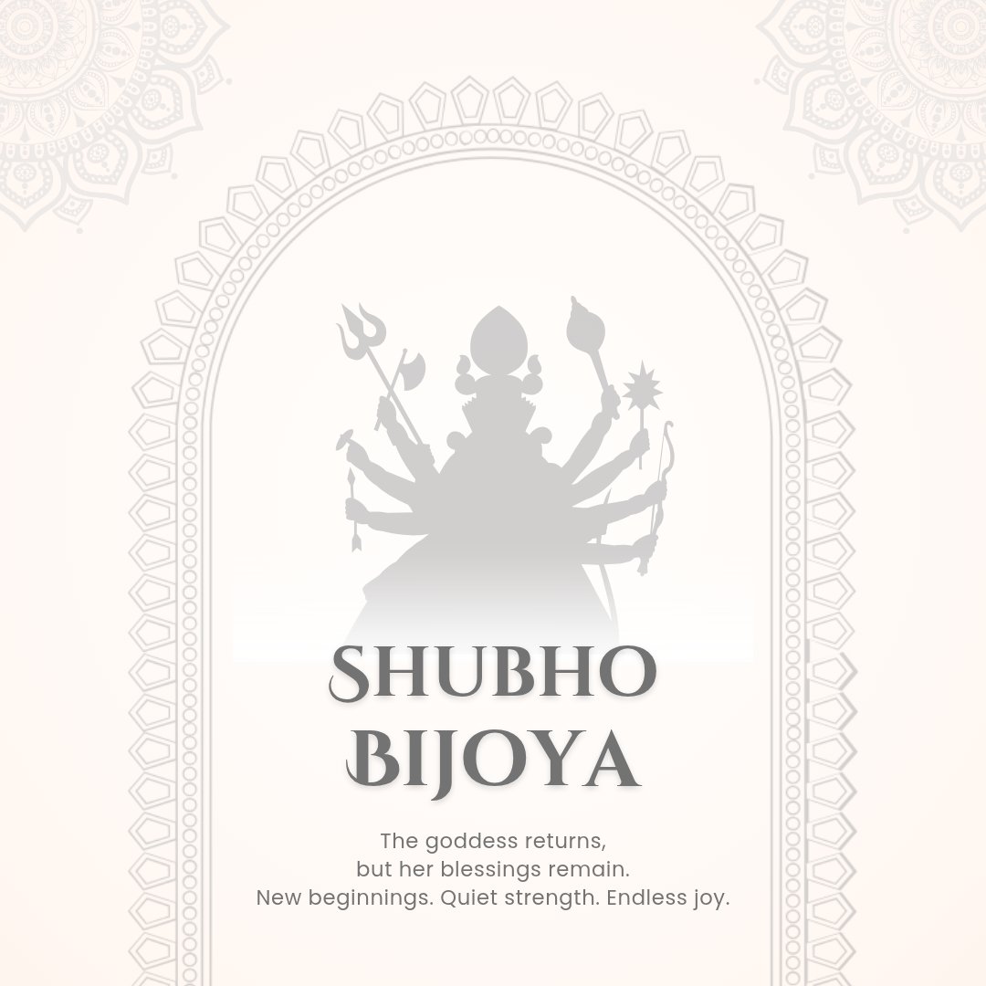 info_CoBD's tweet photo. ✨
Devi leaves. But not without reminding us:
Choose dharma over drama.
Stillness over noise.
Grace over ego.

Carry vision, not just victory.
Shubho Bijoya 🕊️🌼

#BijoyaDashami #ShubhoBijoya #DurgaPuja #QuietPower #CoBD #ChristiansOfBangladesh https://t.co/lciT43qrEx