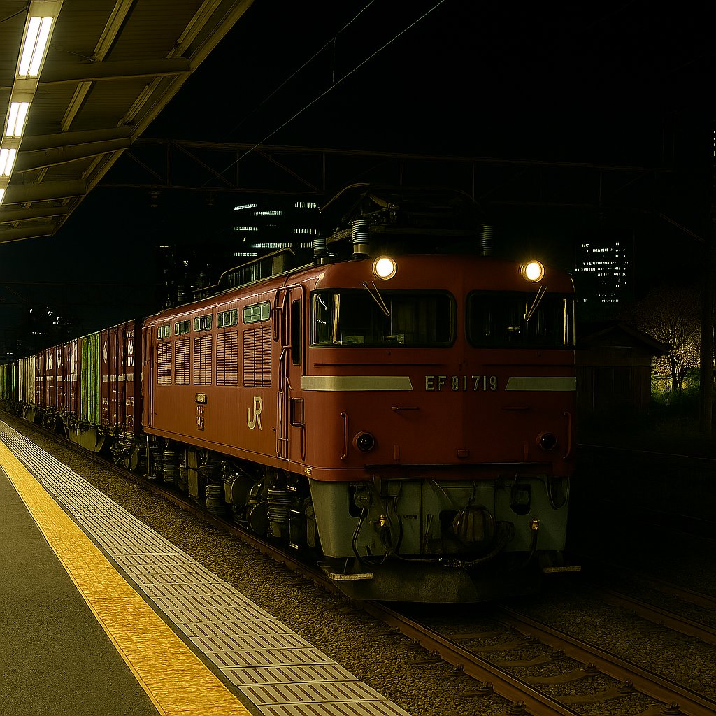 youplarail's tweet image. DD51&amp;amp;EF81
右側通行をしていることを除けばいい感じ。
#AIイラスト #鉄道 #鉄道イラスト