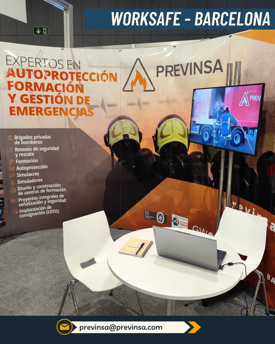 GrupoPrevinsa's tweet image. 🚨 ¡Ayer arrancamos en #Worksafe Barcelona 2025!
👉 Ven a visitarnos en el stand W1E12
Formación, autoprotección y seguridad en un mismo espacio #Previnsa #FIRA #Seguridad #Prevención