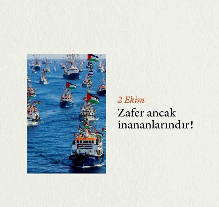 Tarihte Bugün : İnsanlık Onuru Galip Geldi 🇵🇸🇹🇷

Surda Bir Gedik Açtık 
Mukaddes Mi Mukaddes
Ey Kahpe Rüzgar
Artık Ne yandan esersen es..

#MyAgendaSumud #GlobalSumudFlotilla #Gazze #SumuduKoruyun #sumudunyanındayız  #ablukakırıldı #sumudforGazza