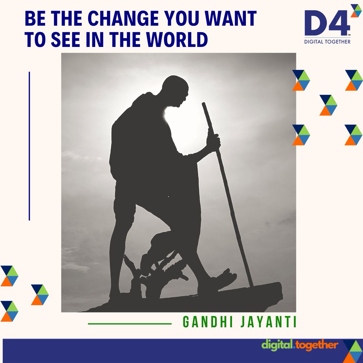 D4Insight's tweet photo. Honoring Gandhi Jayanti!
Today, we celebrate the values of truth, non-violence &amp; peace that Mahatma Gandhi embodied. At @D4Insight, we strive to integrate these principles in our work &amp; interactions. #GandhiJayanti #NonViolence #DigitalTransformation #DigitalTogether @D4Insight https://t.co/LGaHNVREDA