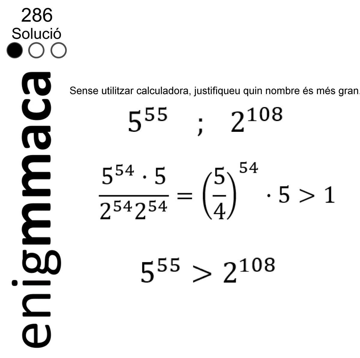 MMACA_cat's tweet image. Solució  del 4t #enigmmaca del mes de setembre

#repte  #enigma  #286  #numèric    #estratègia #càlcul #maths