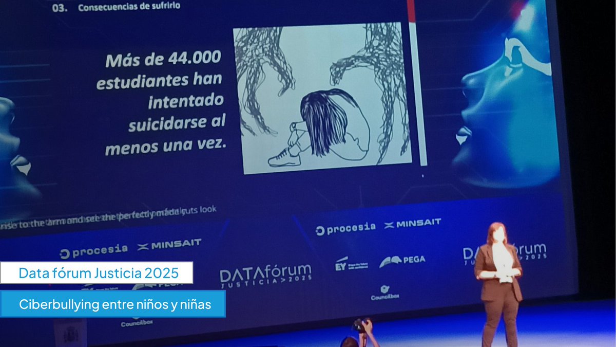 Autismo_Espana's tweet image. Asistimos al #Dataforum Justicia 2025, organizado por @justiciagob en León para conocer los nuevos actos de #ciberbullying entre los niños y niñas; la necesidad de datos que tienen las administraciones para poder hacer políticas públicas; 👇