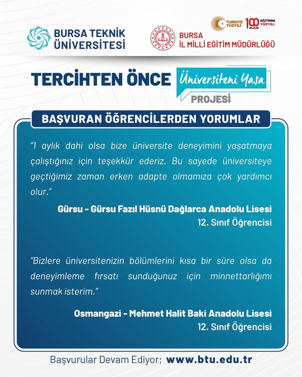 Bursa Teknik Üniversitesi (BTÜ) tweet media