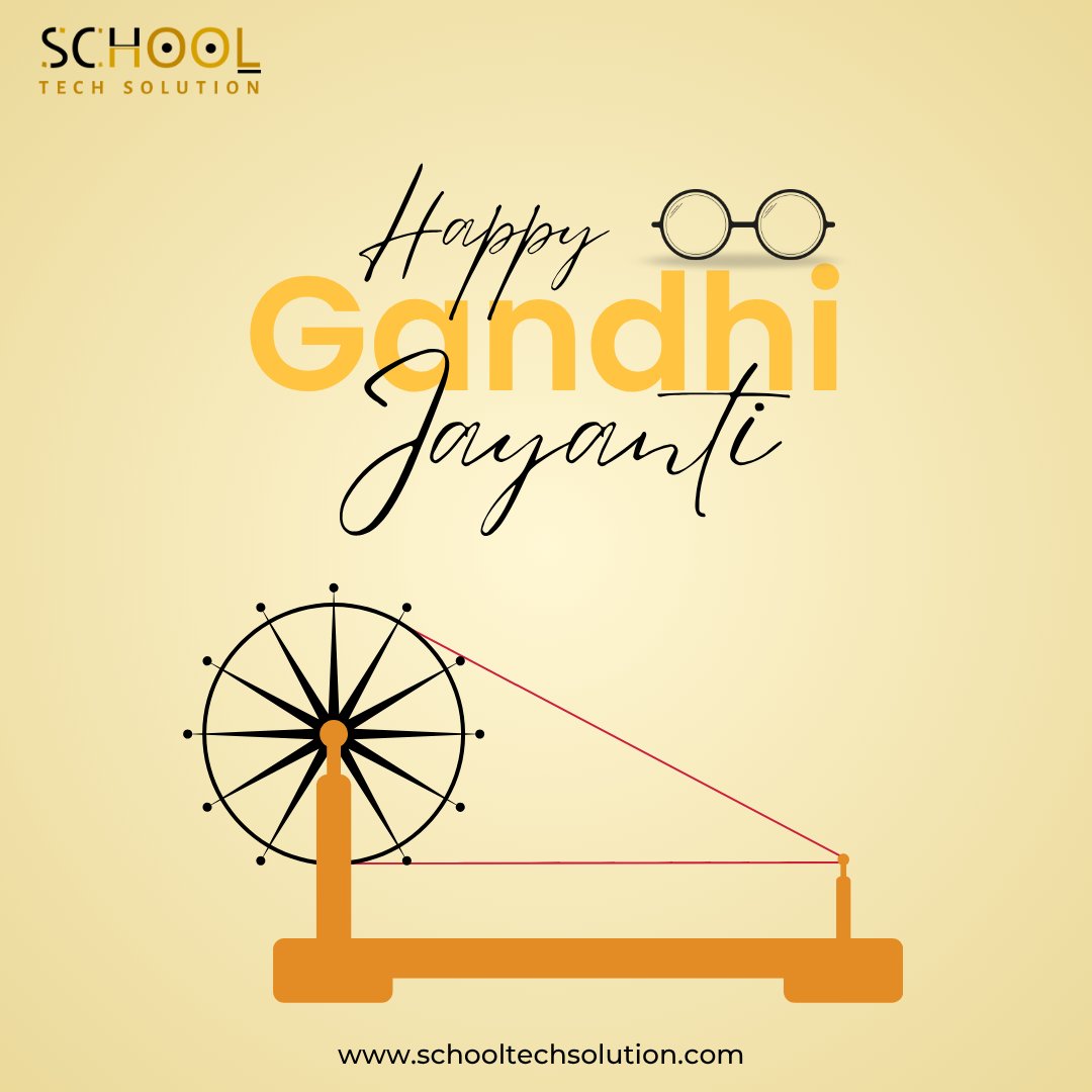 SchoolTechSol's tweet photo. At #SchoolTechSolution, we honor Bapu’s vision by empowering schools with innovative technology and smarter learning solutions. Together, let’s build a future rooted in knowledge, peace, and progress. #HappyGandhiJayanti https://t.co/pclWYnPz3E