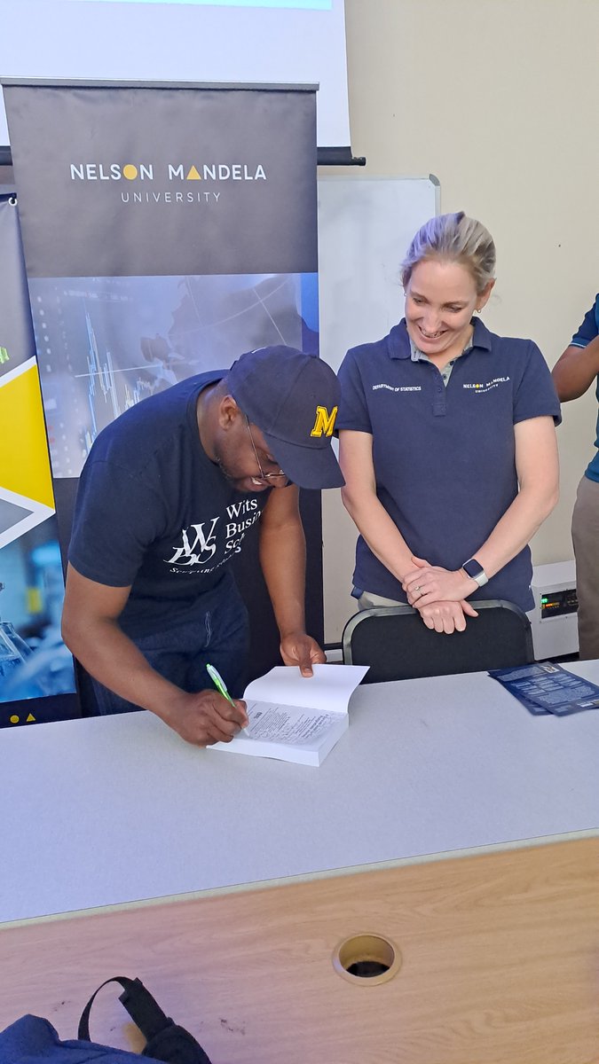 MandelaScience's tweet image. ✨ The Dept of Statistics hosted Dr Farai Mlambo for the launch of A Survival Guide for Every Postgraduate Journey. From imposter syndrome to small wins. He reminded us the PhD/Master’s path is tough, but deeply human. 👏 #mandelauni #PostgradSuccess #BookLaunch