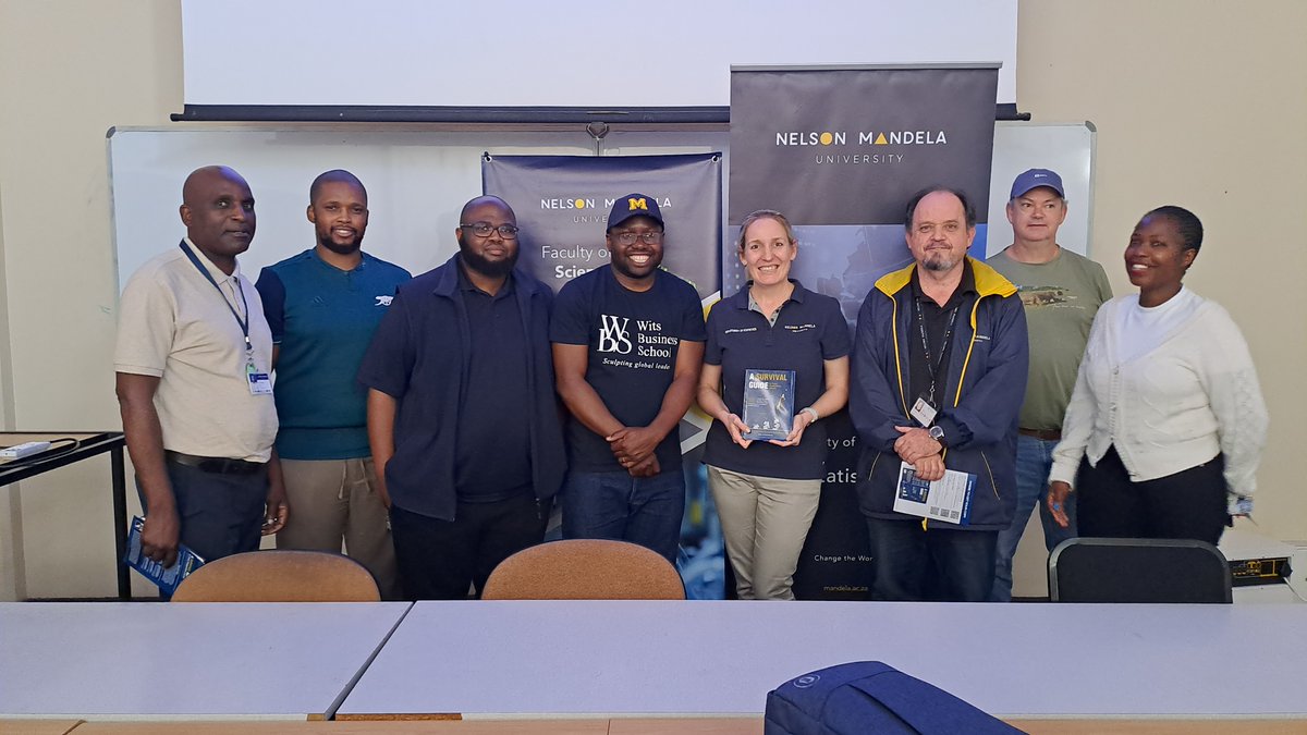 MandelaScience's tweet image. ✨ The Dept of Statistics hosted Dr Farai Mlambo for the launch of A Survival Guide for Every Postgraduate Journey. From imposter syndrome to small wins. He reminded us the PhD/Master’s path is tough, but deeply human. 👏 #mandelauni #PostgradSuccess #BookLaunch