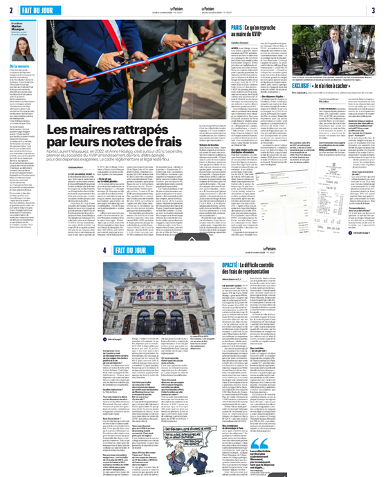 3 pages dans Le Parisien après les révélations sur les notes de frais du maire du XVIIIe, et toujours aucune réaction d'Emmanuel Grégoire, alors qu'il n'est rien de moins que son directeur de campagne.