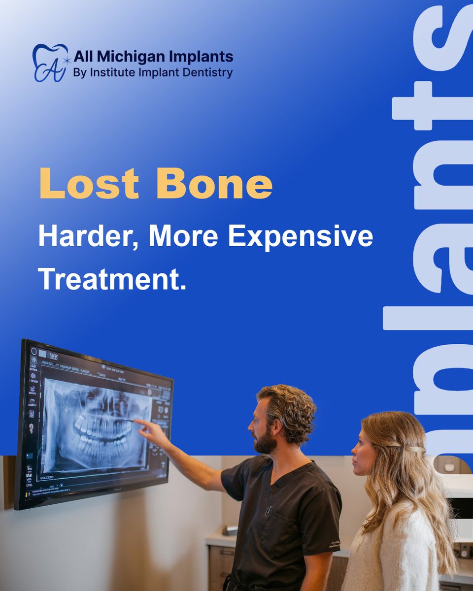 All_MI_Implants's tweet image. What Happens If You Wait Too Long for Implants?
Implants are about more than teeth.
They’re about bone health.
Waiting has a cost let’s talk about it.

#ImplantTiming #SmileScience #ImplantExperts #DentalCare #ImplantEducation #AllMichiganImplants #LifeChangingSmiles