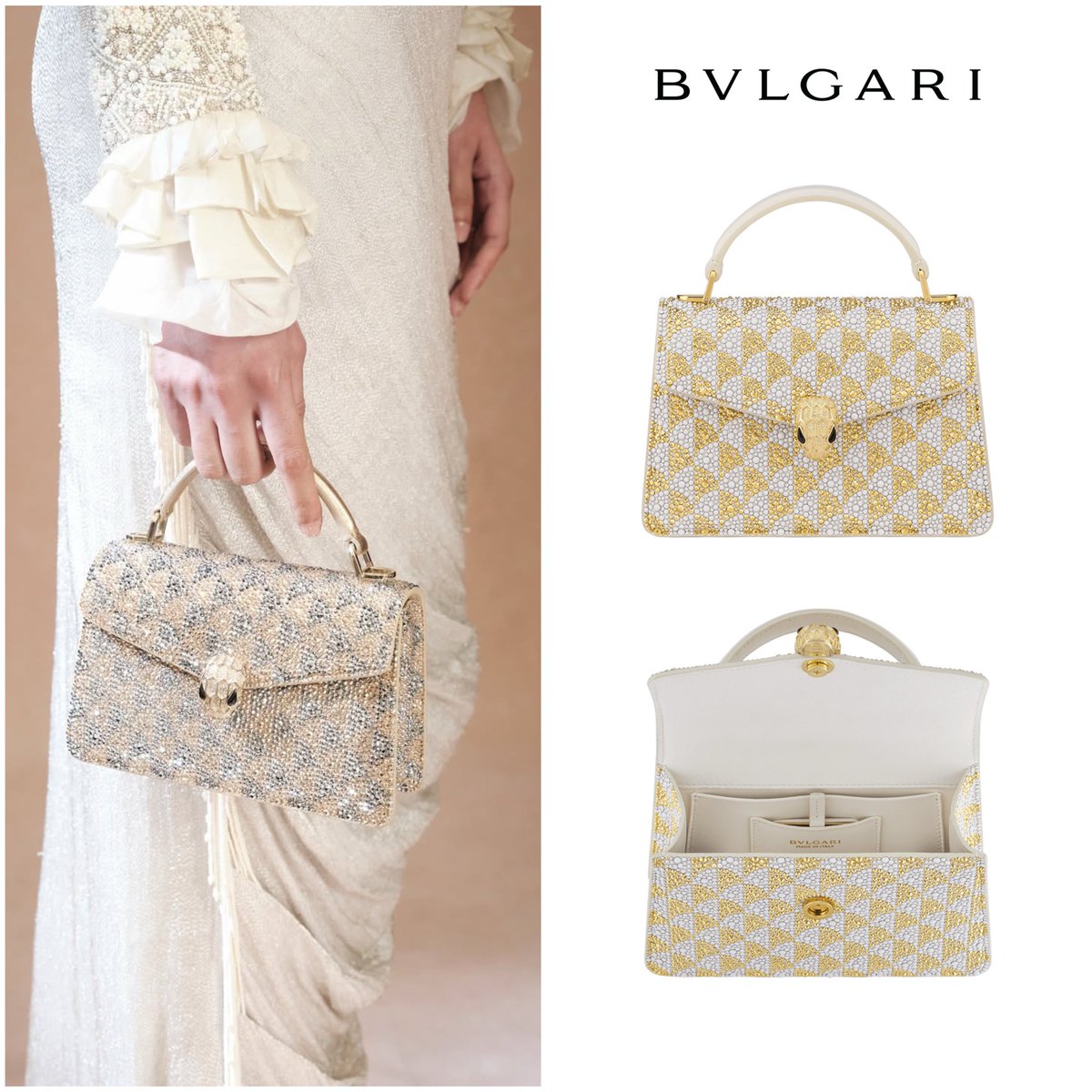 Beauty! 🤍 @TheAthiyaShetty attends the Bvlgari #SerpentiInfinito Exhibition in Mumbai in #AnamikaKhanna Couture, paired with the Serpenti Forever Mini Top Handle Bag (₹5,80,000).

#AthiyaShetty #Bvlgari <a href="/Rahul_Vijj/">Rahul Vijay</a>