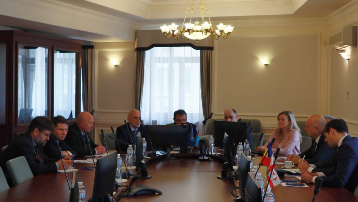 SMardaliyev's tweet image. Attended the Council of Permanent Representatives of GUAM Member States 🇦🇿🇺🇦🇬🇪🇲🇩. Elaborated on current stay of play in our important cooperation within GUAM. Reiterated Azerbaijan’s commitment to @GUAMSecretariat &amp;amp; readiness to contribute to the cooperation among Member States.