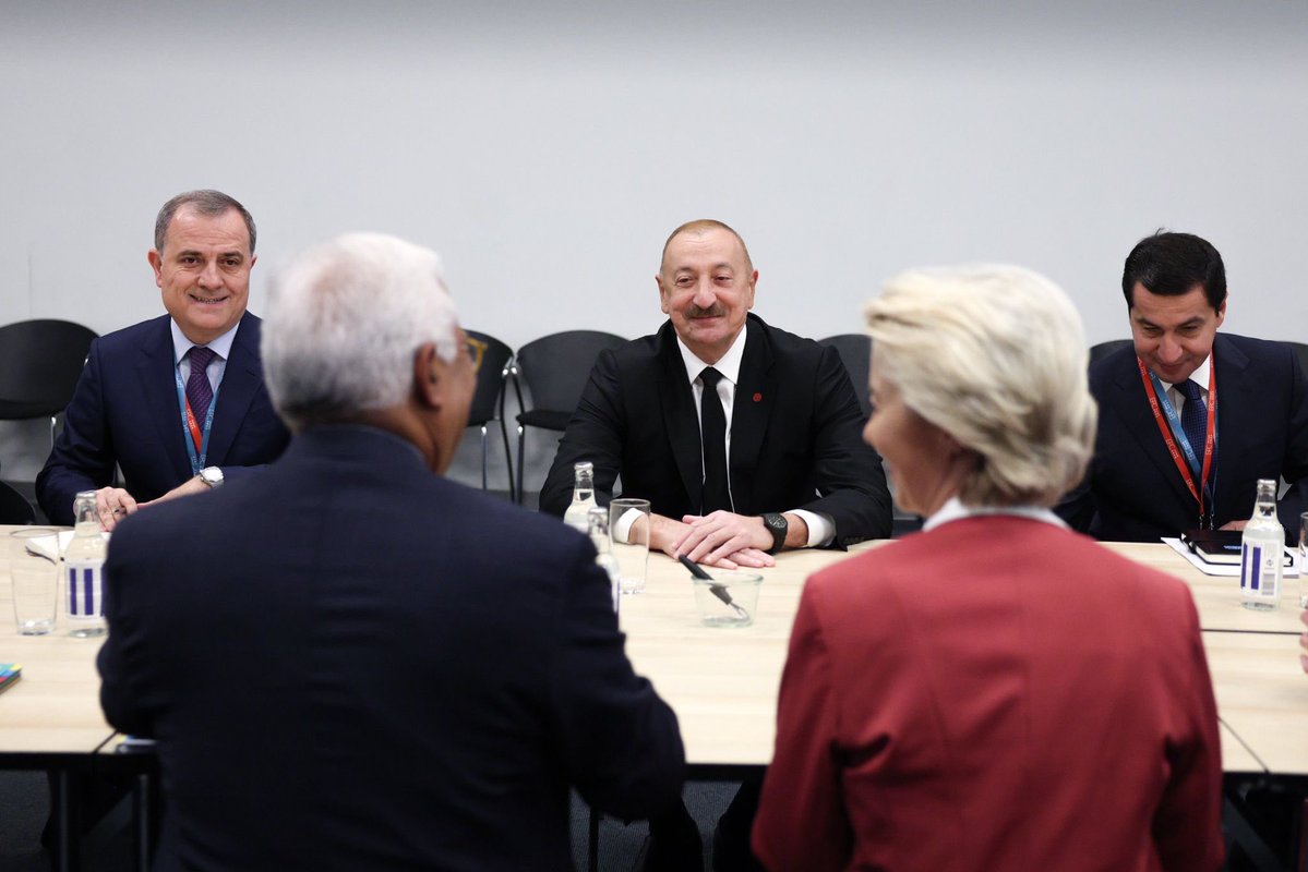 Ursula von der Leyen (@vonderleyen) on Twitter photo We had a very constructive discussion with <a href="/presidentaz/">Ilham Aliyev</a> today.
We congratulated Azerbaijan on the recent historic breakthrough achieved with Armenia in Washington with the support of <a href="/POTUS/">President Donald J. Trump</a> Trump.
It's a major step toward lasting peace in the region.
We value Azerbaijan as an We had a very constructive discussion with <a href="/presidentaz/">Ilham Aliyev</a> today.
We congratulated Azerbaijan on the recent historic breakthrough achieved with Armenia in Washington with the support of <a href="/POTUS/">President Donald J. Trump</a> Trump.
It's a major step toward lasting peace in the region.
We value Azerbaijan as an