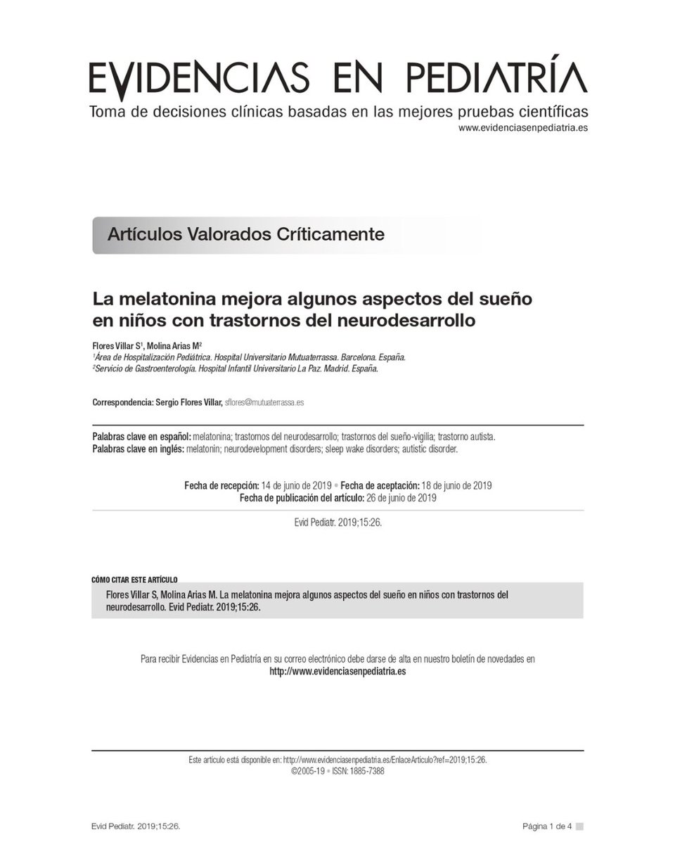 senep_es's tweet photo. 📢 #InvestigaciónNeuropediatria 🧠📖
🛌 Una reciente revisión en Evidencias en Pediatría destaca que la melatonina puede mejorar algunos aspectos del sueño en niños con trastornos del neurodesarrollo 👉 https://t.co/eZ1IxgoXgD
#SENEP #Investigación #Neuropediatría https://t.co/FYWy0p8r3N