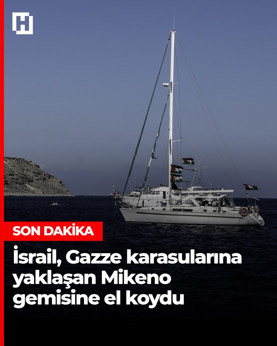 Hurriyet's tweet photo. 📌İsrail, Gazze’ye insani yardım ulaştırmak için yola çıkan Sumud Filosu gemilerine engel oluyor

İsrail, Gazze karasularına yaklaşan Mikeno gemisine el koydu

#hürriyet #gazze #israil #sumudfilosu https://t.co/B5qmOlh5uM