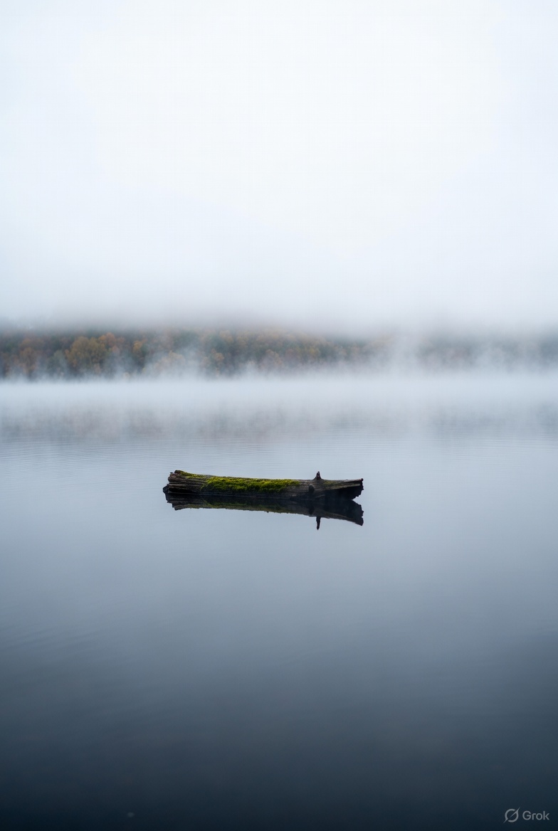 LinusGanman's tweet image. a fake log in lake fog #spoonerism
