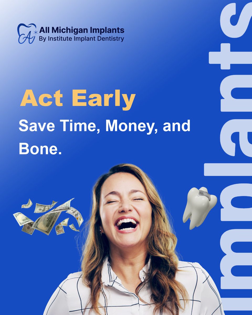 All_MI_Implants's tweet image. What Happens If You Wait Too Long for Implants?
Implants are about more than teeth.
They’re about bone health.
Waiting has a cost let’s talk about it.

#ImplantTiming #SmileScience #ImplantExperts #DentalCare #ImplantEducation #AllMichiganImplants #LifeChangingSmiles