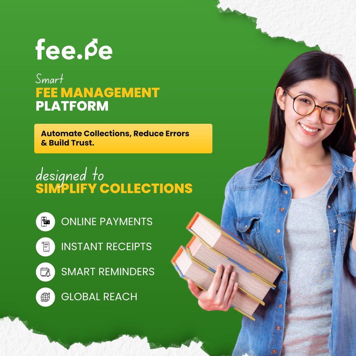 FeePe547's tweet image. FeePe - a Smart Fee Management Platform that simplifies Collections with Online Payments, Instant Receipts, and Reminders—helping businesses Automate Processes, Reduce Errors, and Build Global Trust.

#FeeManagementSoftware #AutomatedPayments #OnlineFeeCollection