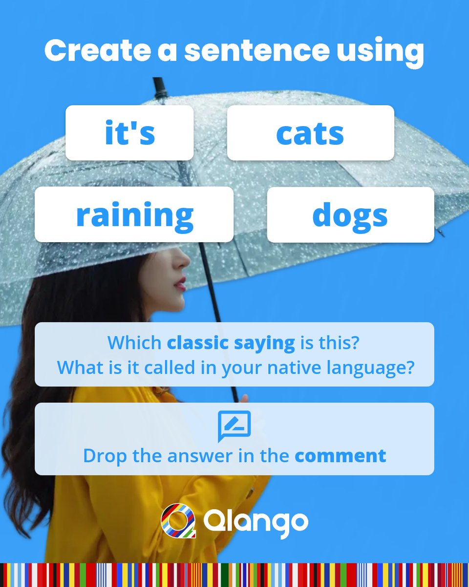 QlangoApp's tweet image. What’s the version of this idiom in your native language?
Reply and let’s compare sayings from around the world 🌎👇
#Idioms #LanguageLearning #Qlango #SayingsFromEverywhere