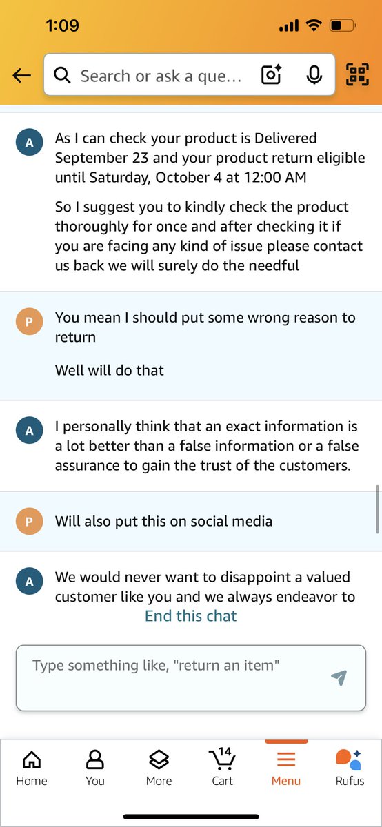 JollyPari87209's tweet photo. @amazonIN Why @amazonIN selling at higher prices and asking us to lie?
I am looking to return the product because they looted me in the first place now the same product is available at lower price on Amazon and fipkart and they are asking me to lie reason
@Flipkart @AJIOLife @myntra https://t.co/6OvFOr4YdP