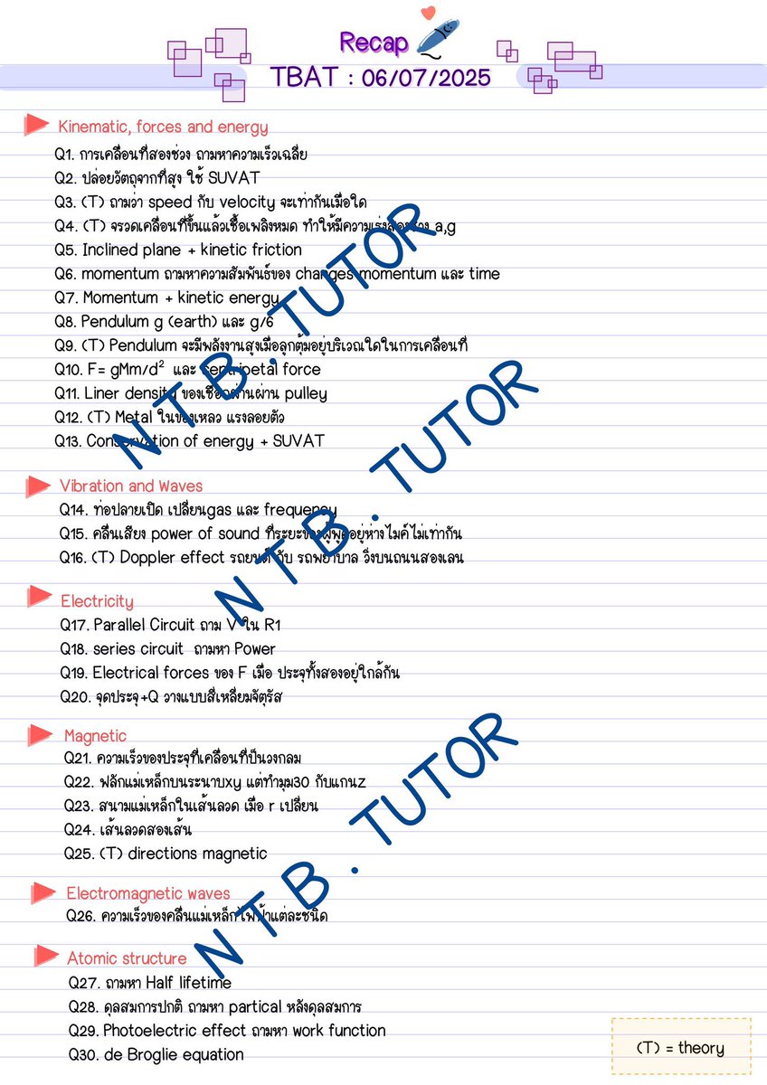 tbatney's tweet photo. D-3 สุดท้ายจะสอบ #TBAT แล้ว
3วันก็เก่งได้นะ 
มาตะลุยโจทย์กันกับ
MOCK TEST PHYSICS 
4ชุด รวม120Q
ทุกข้อมีเฉลยละเอียดและแนวไม่ซ้ำกัน
Ref มากจากblueprint และข้อสอบจริงทั้ง3 รอบที่ผ่านมา
สนใจทักมาได้เลย
ทาง X ,IG หรือ Line

#dek69 #ชีทสรุป #กสพท #TCAS69 #กสพท69 #TCAS https://t.co/e8uOzZPOyP
