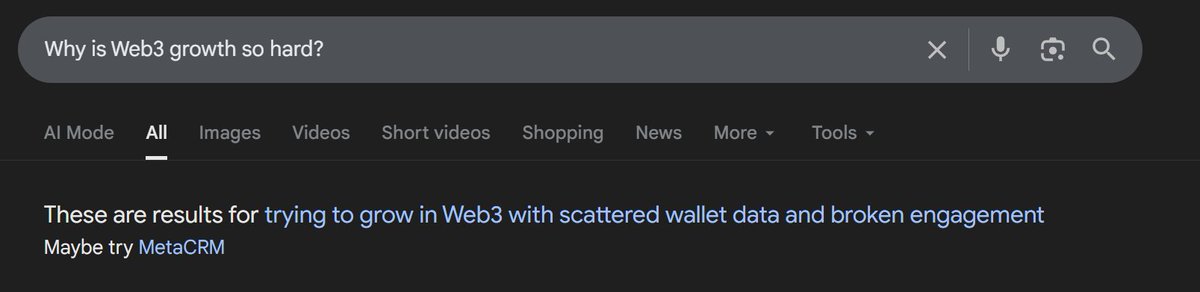 metacrm_inc's tweet image. Even @Google knows what's up 👀
#Web3 growth doesn’t have to be messy 😤
Try it now and grow like never before ⬇️
tinyurl.com/GetStartedNowM…