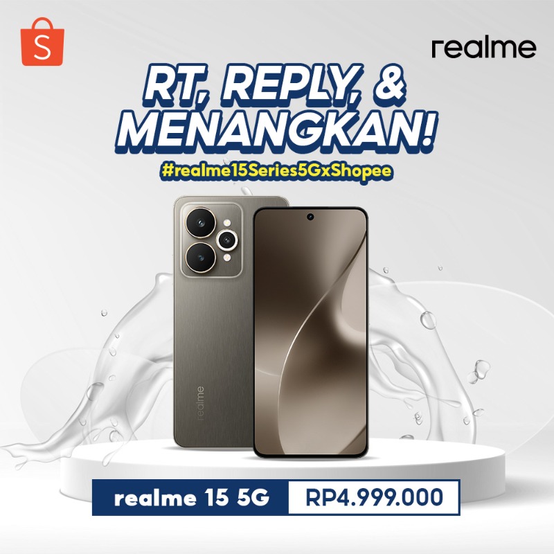 ShopeeID's tweet photo. ✨ GIVEAWAY realme 15 5G ✨

Hari ini mimin dan realme mau GIVEAWAY realme 15 5G senilai 4,9JT++ nih! 💗

Caranya:
1. FOLLOW @ShopeeID
2. REPOST &amp; KLIK banner
3. REPLY fitur apa yang mau kamu cobain di realme 15 5G + #realme15Series5GxShopee
Good luck