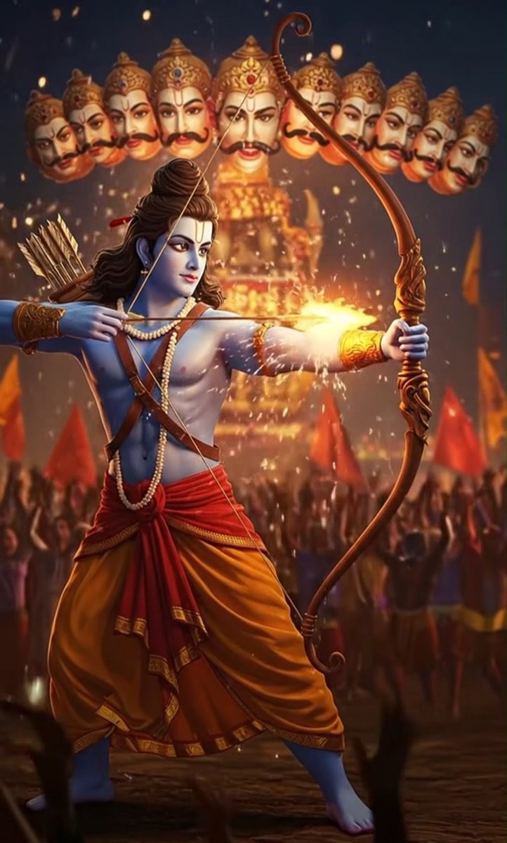 Wishing everyone a Happy Dussehra &amp; #VijayaDashami ! ☘️🏵️

On this auspicious day, let us celebrate the victory of Maryada Purushottam Prabhu Shri Ram over Ravan and Maa Durga’s triumph over Mahishasur.

May the divine light of Dharma always conquer the darkness of evil. 🙏🏻🕉️