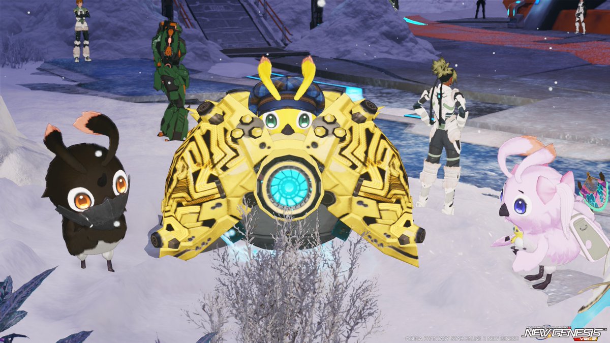 tcnt16277's tweet image. ちょっとだけモフ曜日♪ラピフレと一緒に戦闘がんばったきゅ！ 新たなグレンラッピー！🐥🐥🐥🐥
#PSO2NGS