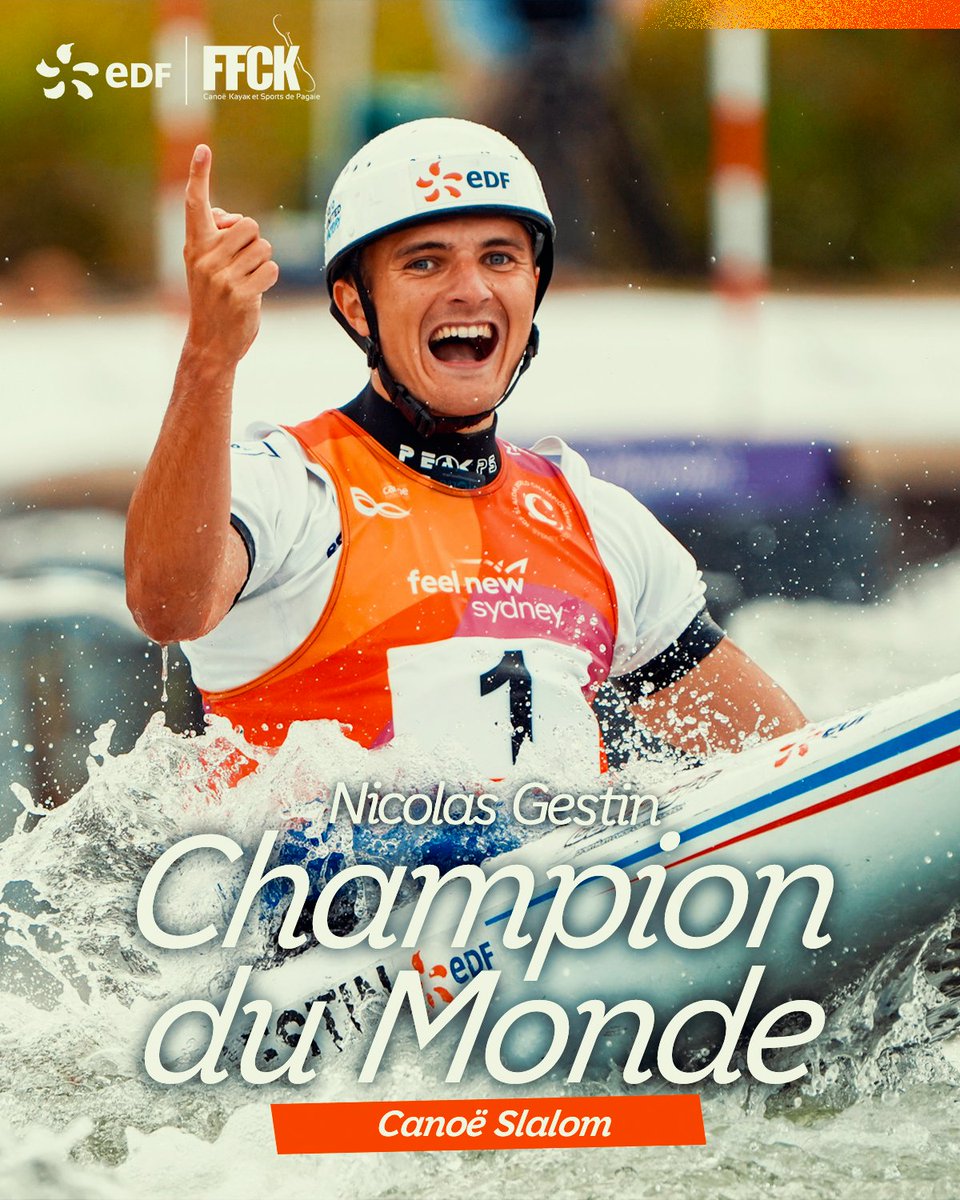 𝑮𝑬𝑺𝑻𝑰𝑵 𝑬𝑵 𝑷𝑨𝑻𝑹𝑶𝑵
Déjà vainqueur du classement général de la Coupe du Monde cette saison, Nicolas Gestin décroche son 1er titre de champion du Monde en canoë slalom à 25 ans

Une performance magnifique qui vient couronner la saison magistrale du champion Olympique 👑