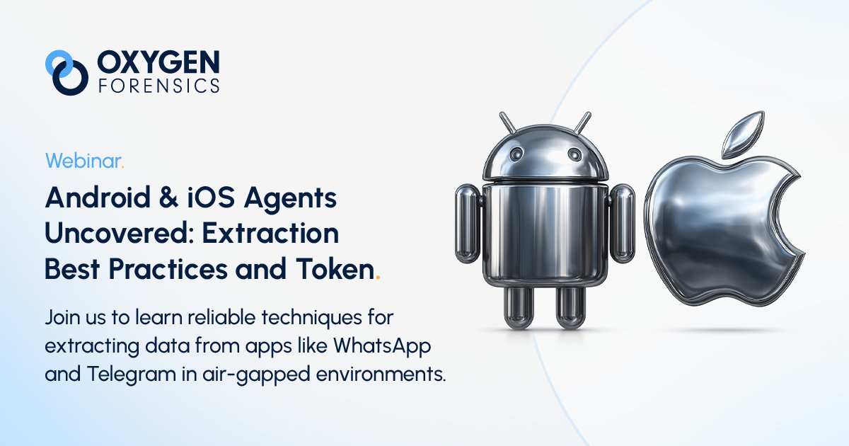 oxygenforensic's tweet image. 🔍 Webinar Series | Oct 20–24, 10AM GMT
Learn how to extract evidence from WhatsApp, Telegram & more, even in air-gapped environments.
25–30 min sessions | Registration only 🚀
👉 Secure your spot today: bit.ly/3VKVBU6
#DigitalForensics #WhatsApp #Telegram