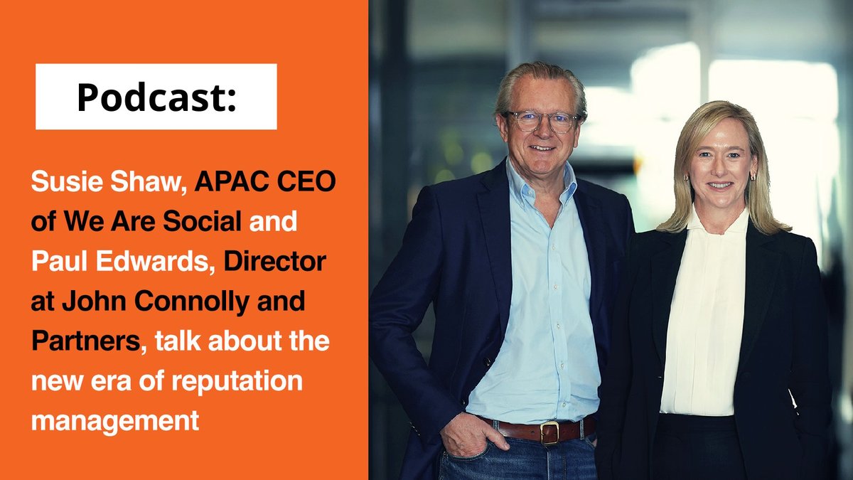 TrinityP3's tweet image. Recently on the Managing Marketing podcast Susie Shaw, We Are Social&apos;s APAC CEO and Paul Edwards Director at John Connolly and Partners discuss the evolving landscape of corporate communication and reputation management. 
ap1.hubs.ly/y0h6xc0