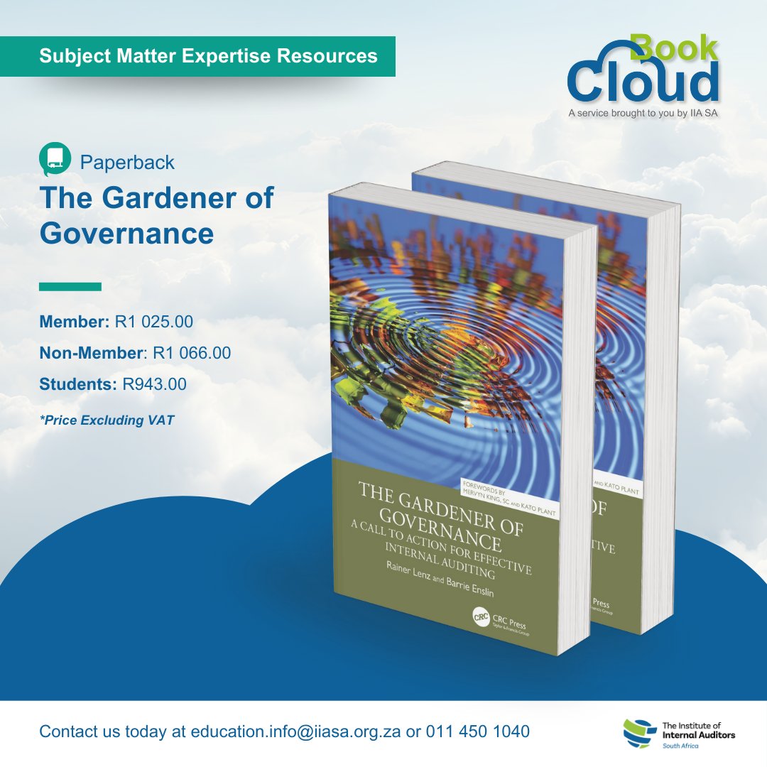 IIASOUTHAFRICA's tweet image. Discover The Gardener of Governance, an internationally acclaimed book that blends hands-on tools with deep reflection on what internal audit can and should be.

Order your copy today zurl.co/g0x5l 

#IIASA #InternalAudit #AuditExcellence #auditleadership