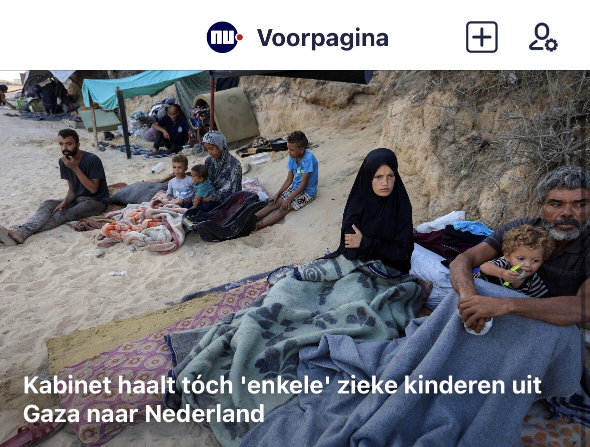 Goed dat het kabinet eindelijk gehoor geeft aan de lange roep vanuit de Kamer om ernstig zieke kinderen uit Gaza op te nemen. Menselijkheid hoort voorop te staan, altijd. Zeker wanneer het gaat om kwetsbare kinderen.