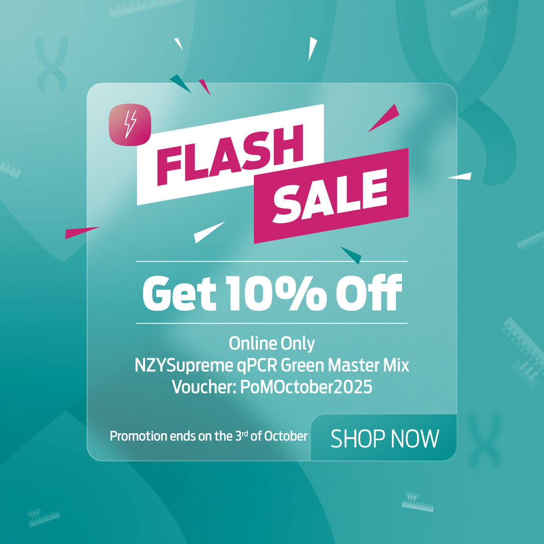 Molecular biology moves fast. Your qPCR results should too.

NZYSupreme qPCR Green Master Mix delivers ultra-sensitivity &amp; reproducibility for challenging targets

Until tomorrow only (Oct 1–3), get an extra 10% off online. Use code: PoMOctober2025. Limited redemptions.