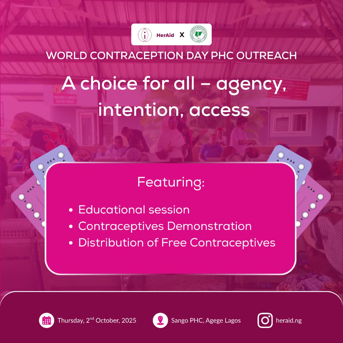 heraidng's tweet photo. HerAid is on a mission and coming to you!

We, at HerAid, recently celebrated World Contraception Day, and now we're putting our commitment into action with a community outreach event. https://t.co/tv6ZOsIXkH