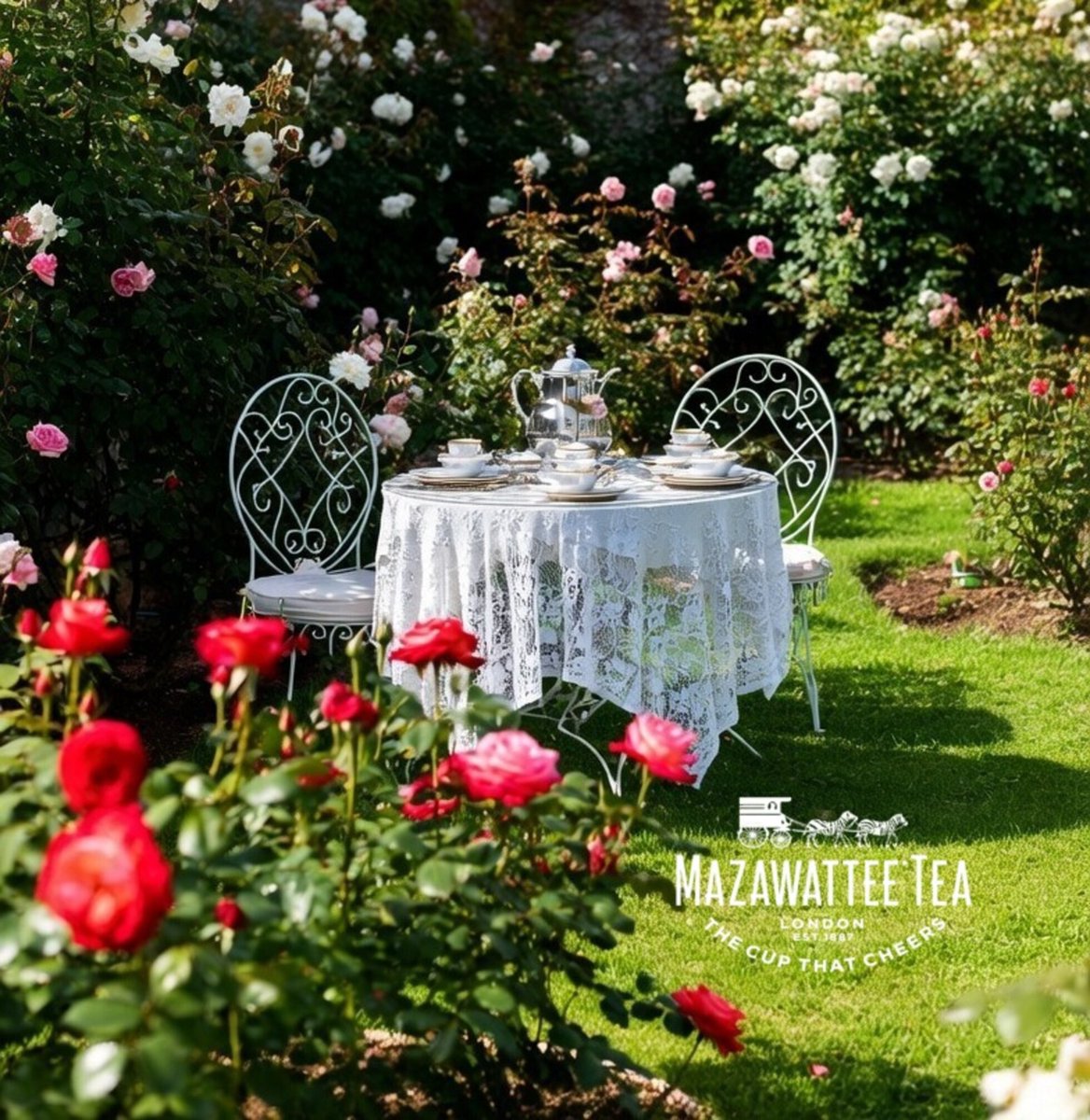 Tea in the Rose Garden for the one you Love #mazawatteeTea #teatime