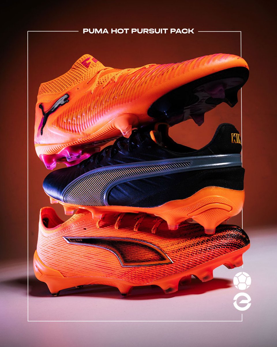 futbolemotion's tweet photo. 🔥 HOT PURSUIT PACK 🔥

La nueva colección de Puma lo prende todo en el campo.
Sea cual sea tu objetivo este pack te asegura entrar al partido con fuego en los pies.

🧡 Disponible ya en Fútbol Emotion.

--

#futbolemotion #pumafootball #pumafuture #pumaultra #pumaking https://t.co/Cnh6Jtq9re