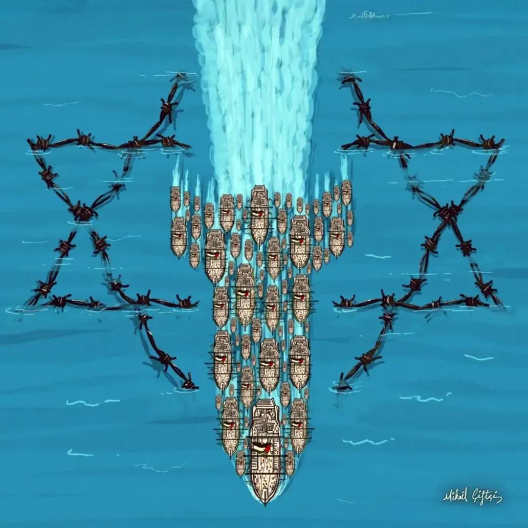 Moonaa_twt's tweet photo. All eyes on Global flotilla 

#GlobalSumudFlotilla #SumudForGaza #IsraelTerroristState #Palestine https://t.co/u925CAfaVa