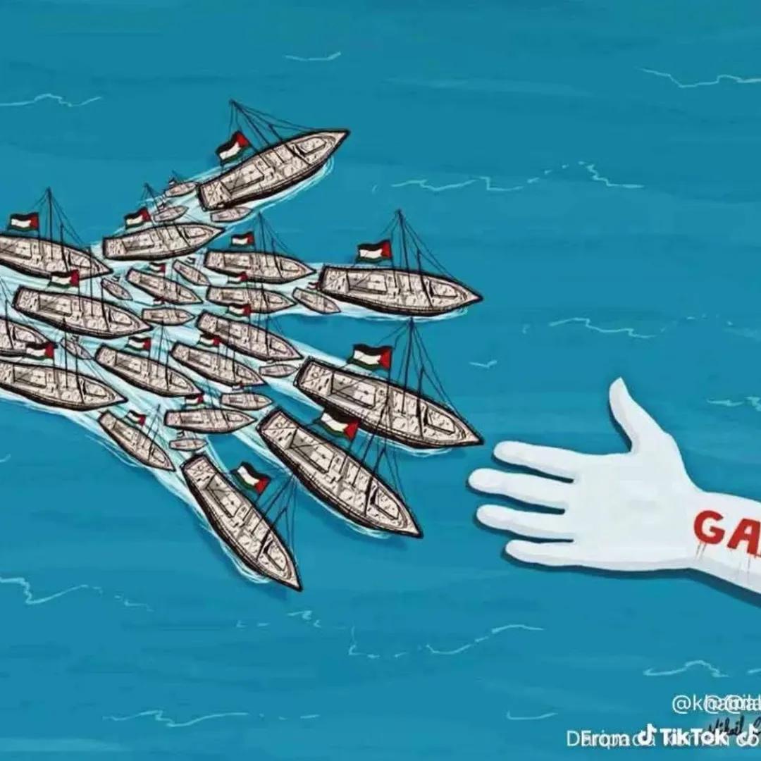 Moonaa_twt's tweet photo. All eyes on Global flotilla 

#GlobalSumudFlotilla #SumudForGaza #IsraelTerroristState #Palestine https://t.co/u925CAfaVa