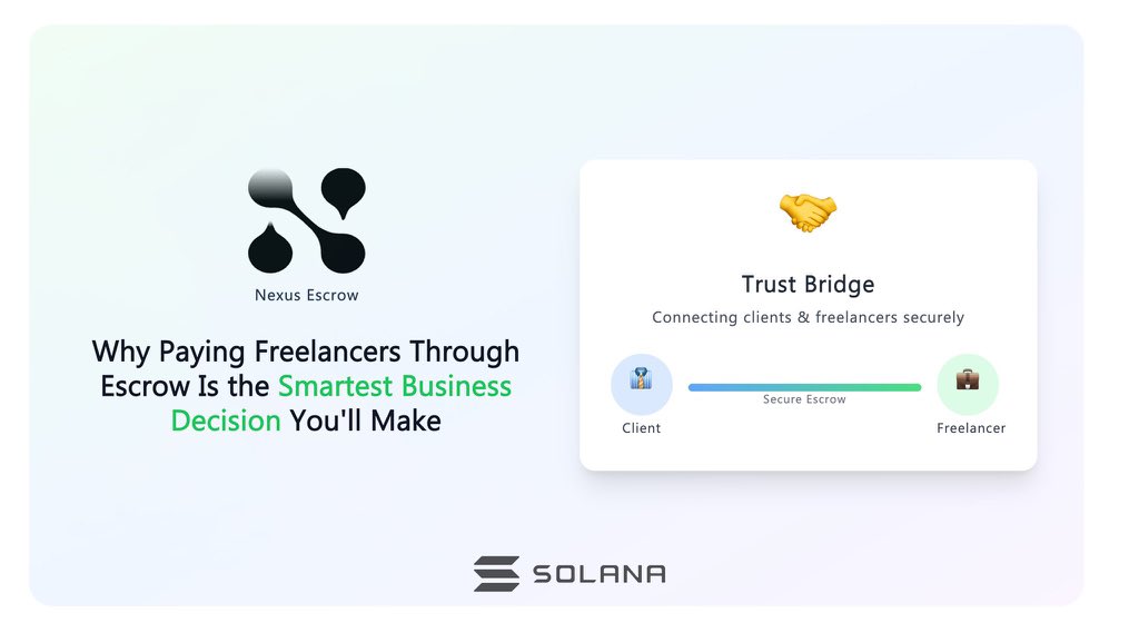 Web3podcastt's tweet image. TWP Product Spotlight: @Nexus_mls
Imagine this 👇
Mr. A needs a new logo for his startup. He hires Mr. B, a graphic designer, and they agree that the logo will cost $200
Now here’s the problem:
- Mr. A is worried, “What if I pay and Mr. B doesn’t deliver?”
- Mr. B is also…
